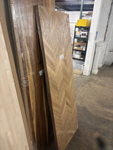 6 ft. L x 25 in. D Engineered Finished Oak Chevron Butcher Block Countertop in Brown with Standard Edge