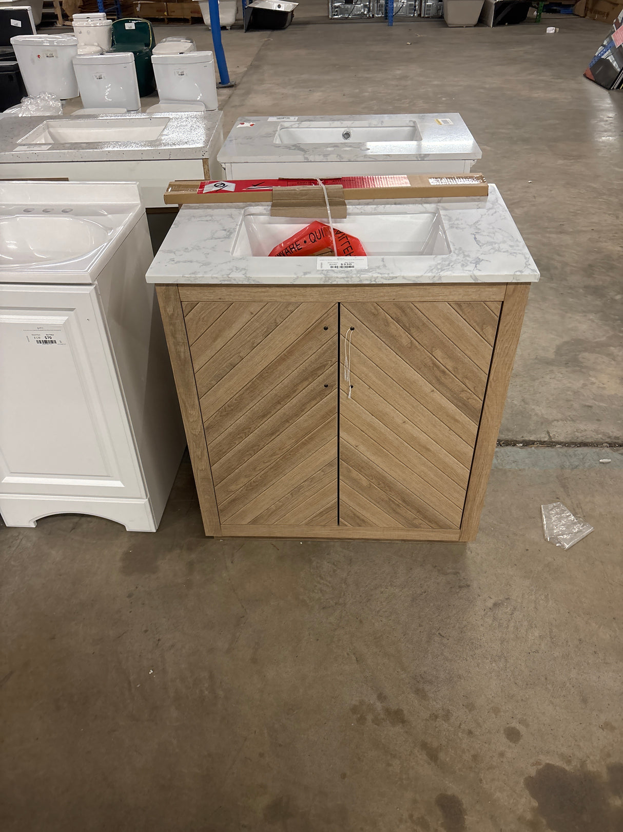 Huckleberry 30 in. W x 19 in. D x 34.5 in. H Bath Vanity in Weathered Tan with White Cultured Marble Top