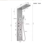 4-Jet Rainfall Shower Tower Shower Panel System with Rainfall Shower Head Shower Wand With LED light in Chrome Nickel