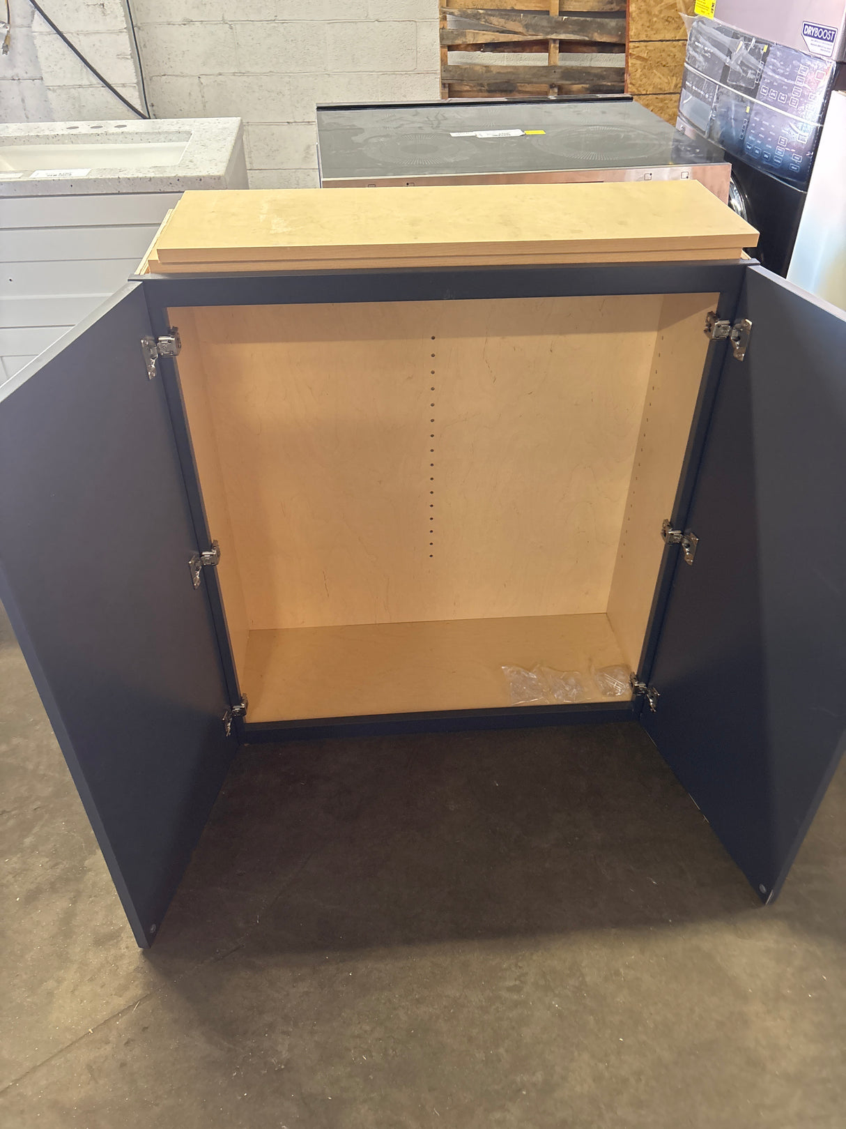 Newport 33 in. W x 12 in. D x 36 in. H Assembled Plywood Wall Kitchen Cabinet in Mythic Blue with Soft Close