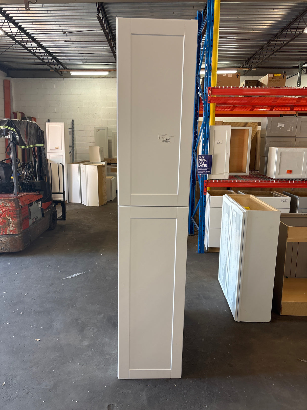 Shaker Satin White Stock Assembled Pantry Kitchen Cabinet (18 in. x 96 in. x 24 in.)