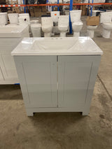 Bannister 31 in. W x 19 in. D x 35 in. H Single Sink Bath Vanity in Pearl Gray with White Cultured Marble Top