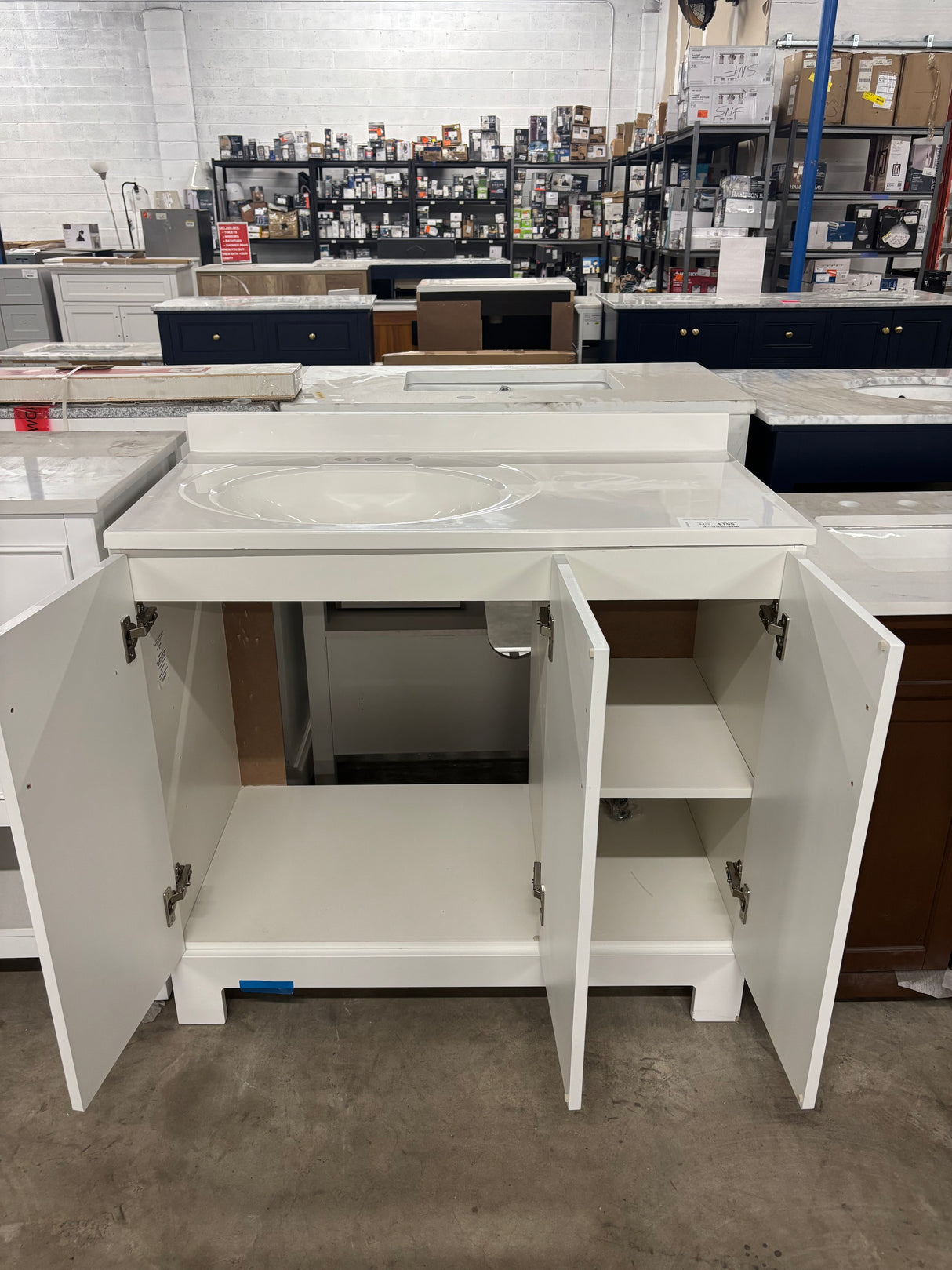 Oakley 37 in. Single Sink White Bath Vanity with White Cultured Marble Top (Assembled)