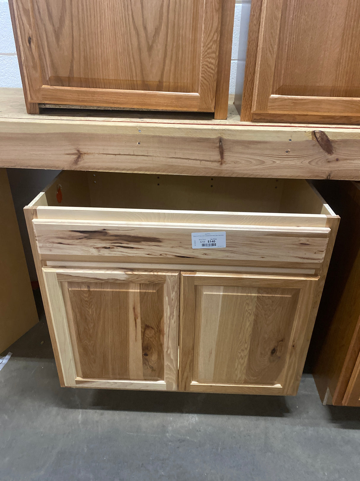 Hampton 36 in. W x 24 in. D x 34.5 in. H Assembled Sink Base Kitchen Cabinet in Natural Hickory
