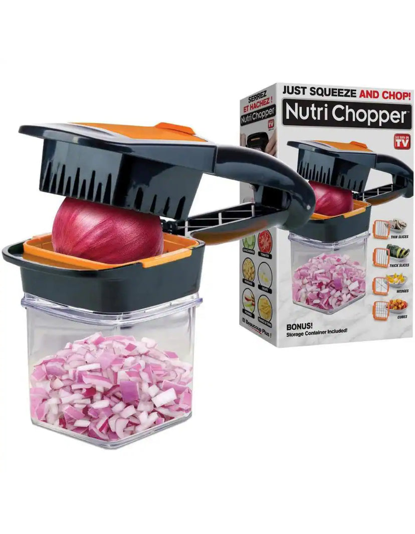 Nutri Chopper 5-in-1 Compact Portable Handheld Kitchen Slicer with Storage Container