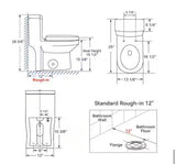 Round Smart Bidet Toilet Combo Dual Flush 1.1/1.6 GPF in White with Seat