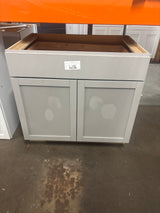 Courtland 36 in. W x 24 in. D x 34.5 in. H Assembled Shaker Base Kitchen Cabinet in Sterling Gray
