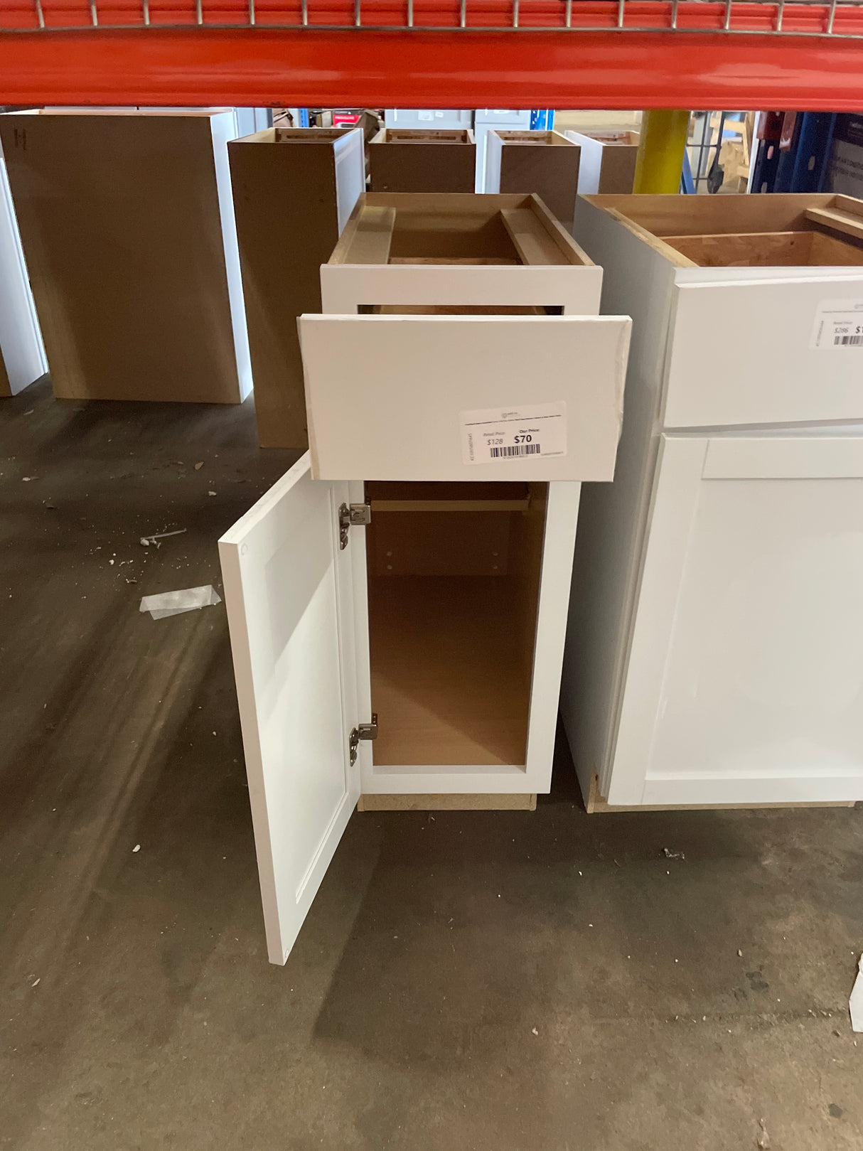Courtland Shaker Assembled 12 in. x 34.5 in. x 24 in. Stock Base Kitchen Cabinet in Polar White Finish