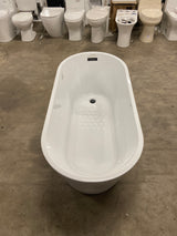 59 in. x 27.6 in. Soaking Bathtub with Side Drain in White/Matte Black