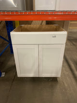 Westfield Feather White Shaker Stock Sink Base Kitchen Cabinet (30 in. W x 23.75 in. D x 35 in. H)