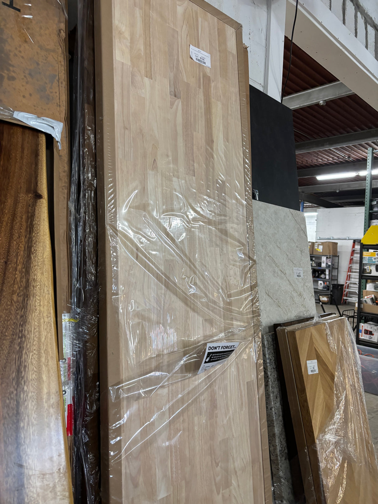 8 ft. L x 25 in. D Unfinished Hevea Solid Wood Butcher Block Countertop With Square Edge