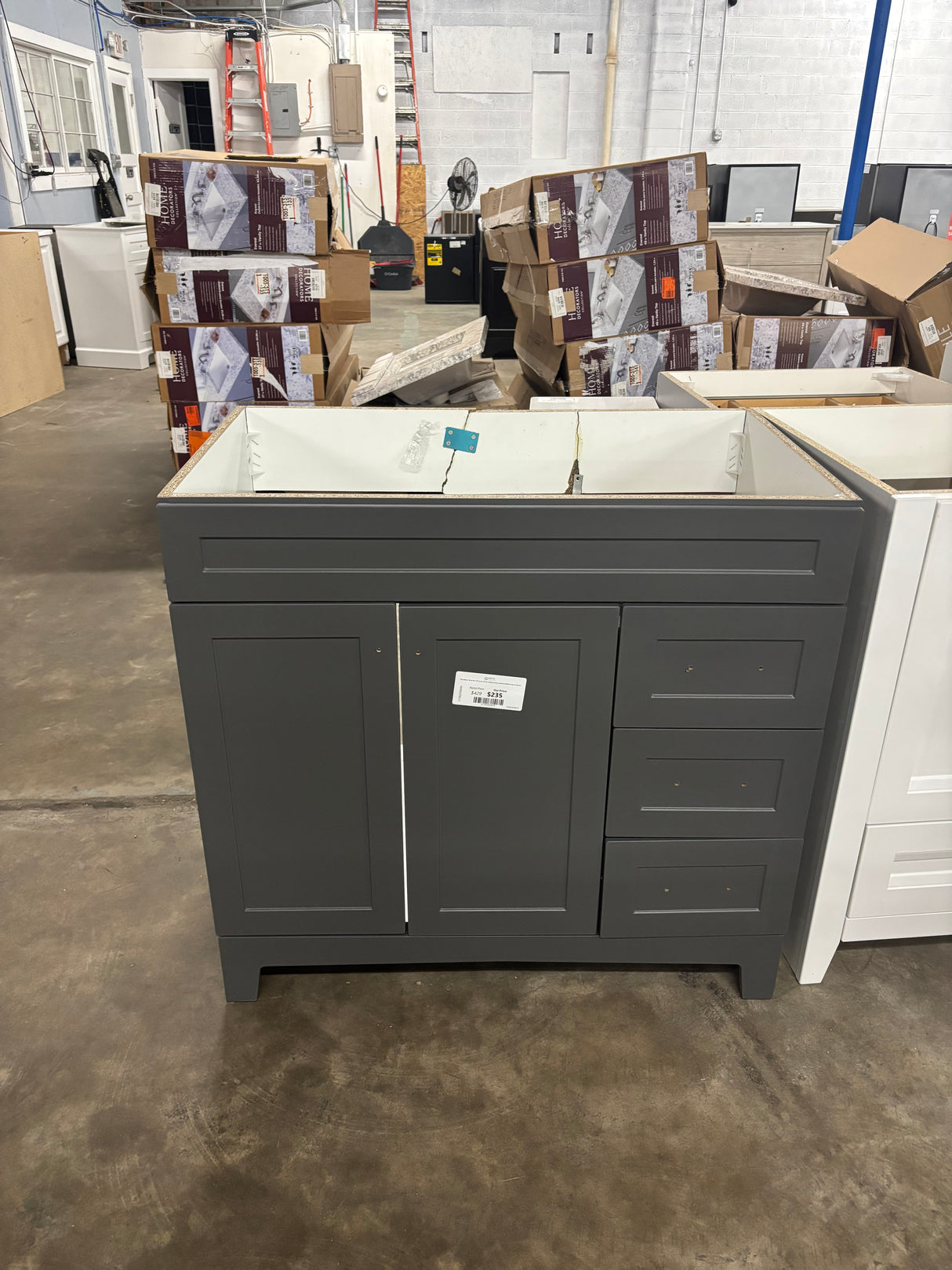 Thornbriar 36 in. W x 22 in. D x 34 in. H Bath Vanity Cabinet without Top in Cement