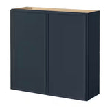 Leyton 36 in. W x 12 in. D x 36 in. H Ready to Assemble Plywood Slim Shaker Wall Kitchen Cabinet in Ink Blue