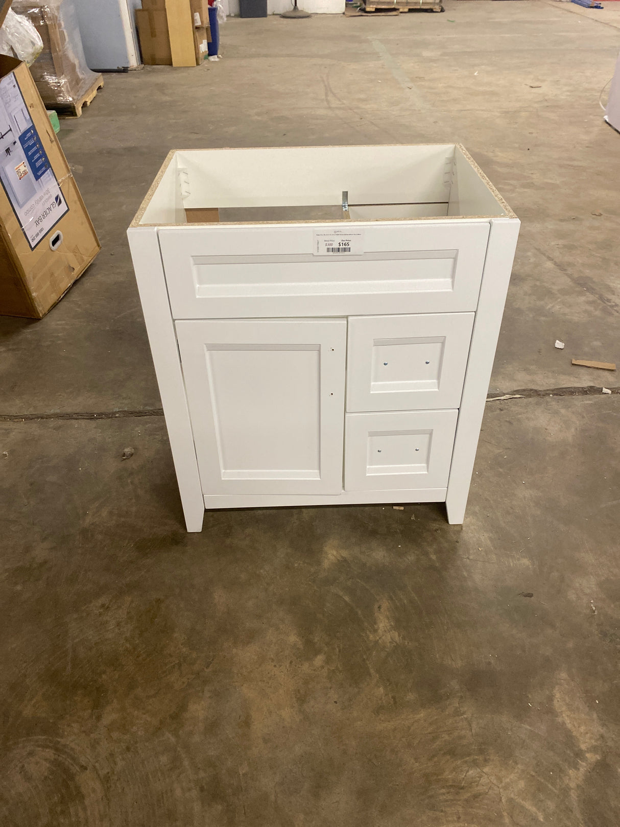 Ridge 30 in. W x 22 in. D x 34 in. H Bath Vanity Cabinet without Top in White