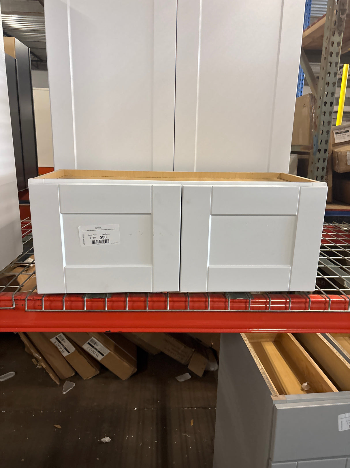 Shaker Satin White Stock Assembled Wall Bridge Kitchen Cabinet (30 in. x 12 in. x 12 in.)