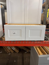 Shaker Satin White Stock Assembled Wall Bridge Kitchen Cabinet (30 in. x 12 in. x 12 in.)