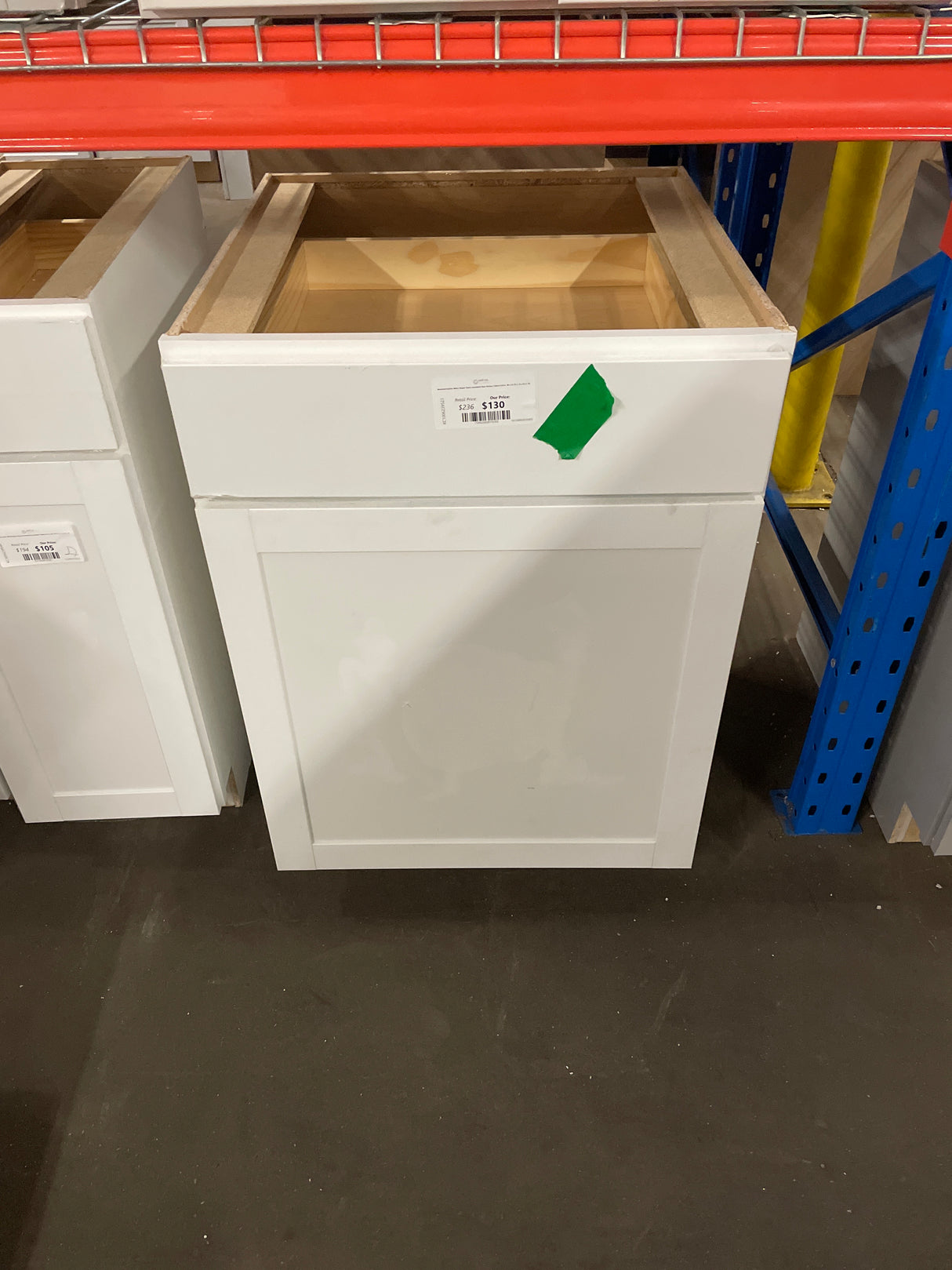 Westfield Feather White Shaker Stock Assembled Base Kitchen Cabinet (24 in. W x 23.75 in. D x 35 in. H)