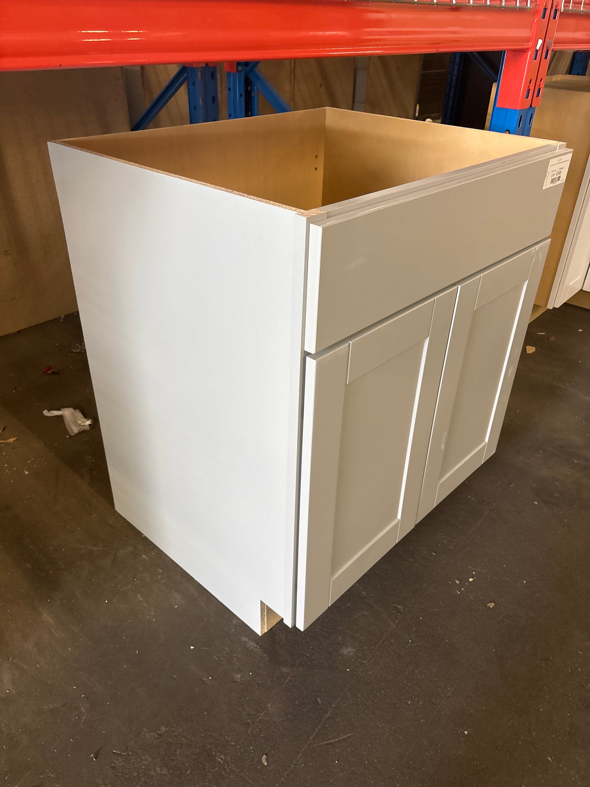 Shaker 30 in. W x 24 in. D x 34.5 in. H Assembled Sink Base Kitchen Cabinet in Dove Gray
