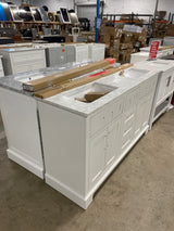 Doveton 60 in. W x 19 in. D x 34.50 in. H Bath Vanity in White with White Cultured Marble Top