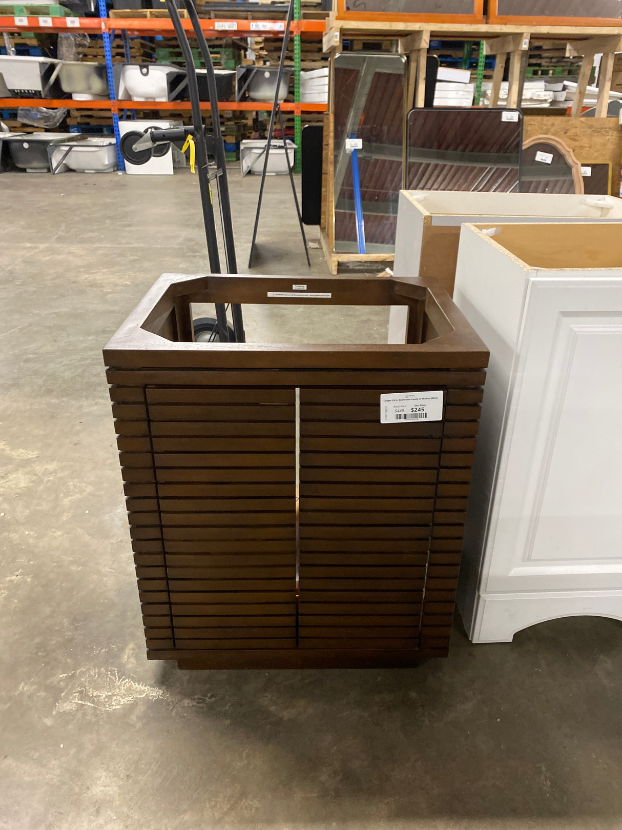 Ledger 24 in. Bathroom Vanity in Walnut White