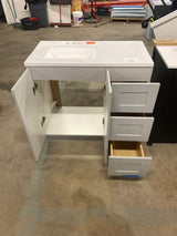 Bannister 37 in. W x 19 in. D x 35 in. H Single Sink Bath Vanity in Pearl Gray with White Cultured Marble Top