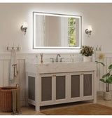 30 in. H x 48 in. W Morden LED Bathroom Vanity Mirror with 0.8 in. Beveled Frame in Brushed Nickel