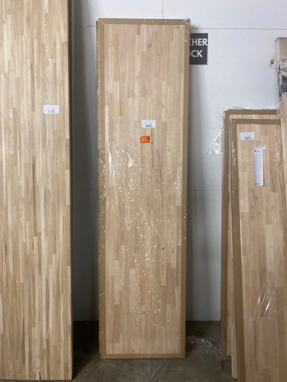 8 ft. L x 25 in. D Unfinished Hevea Solid Wood Butcher Block Countertop With Square Edge