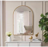 Large Arched Gold Classic Accent Mirror (39 in. H x 26 in. W)