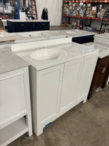 Oakley 37 in. Single Sink White Bath Vanity with White Cultured Marble Top (Assembled)