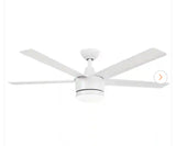 Merwry 52 in. Intergrated LED Matte White Ceiling Fan With Light And Remote Control