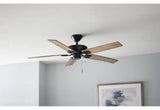 Bayfield 52 in. Indoor Matte Black Dry Rated Downrod Ceiling Fan with 5 Reversible Blades