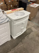 Terryn 31 in. W x 20 in. D x 35 in. H Vanity in White with Engineered White Marble Top and White Sink