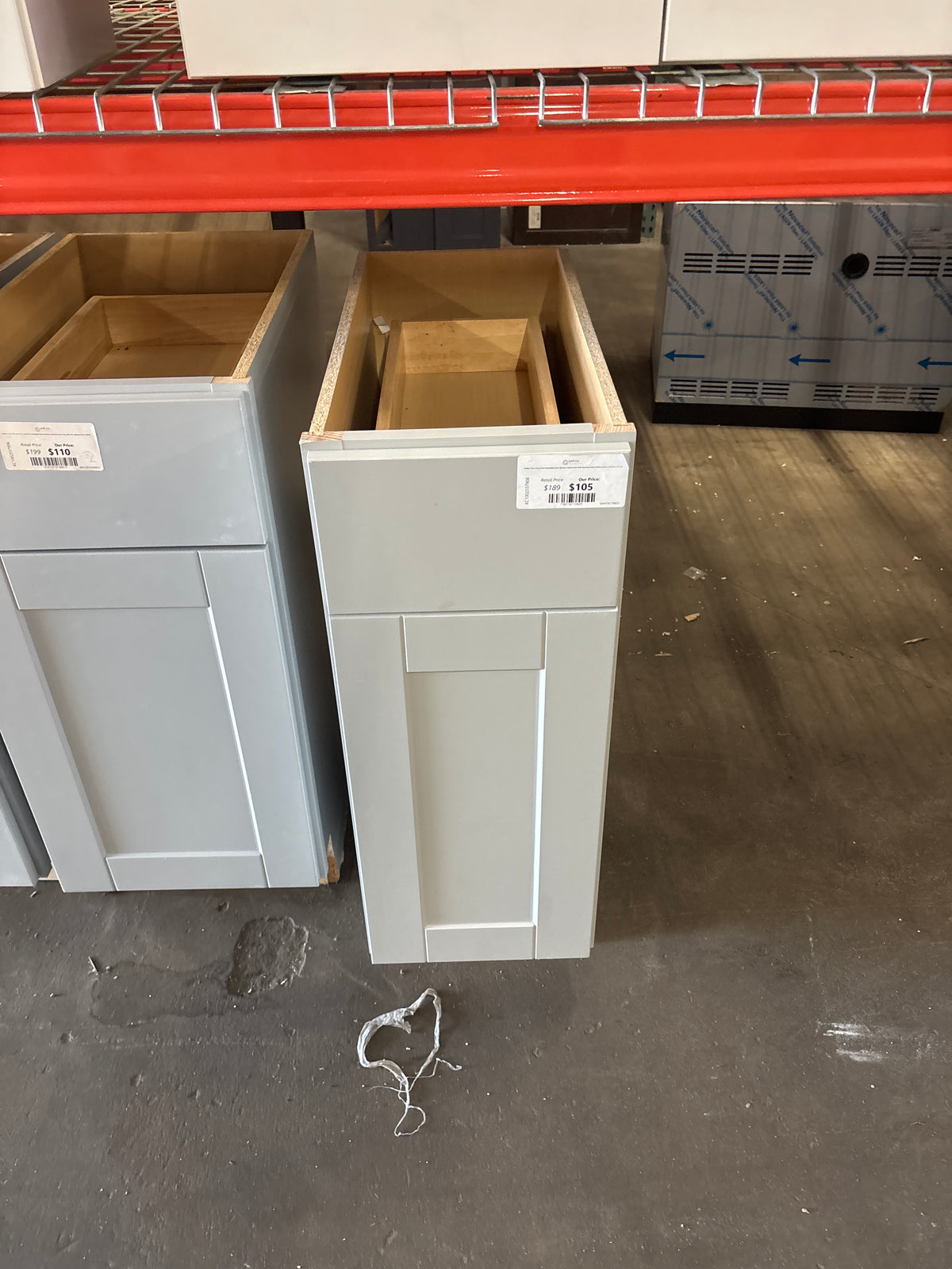 Shaker Dove Gray Stock Assembled Base Kitchen Cabinet with Ball-Bearing Drawer Glides (12 in. x 34.5 in. x 24 in.)