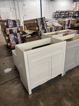 Clady 37 in. W x 19 in. D x 35 in. H Single Sink Freestanding Bath Vanity in White without Top