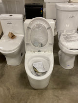 St. Tropez 1-Piece 1.1/1.6 GPF Dual Flush Elongated Toilet in Glossy White