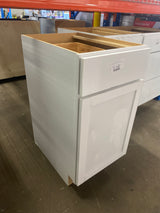 Courtland Polar White Finish Laminate Shaker Stock Assembled Waste Bin Base Kitchen Cabinet 18 in. x 34.5 in. x 24 in.