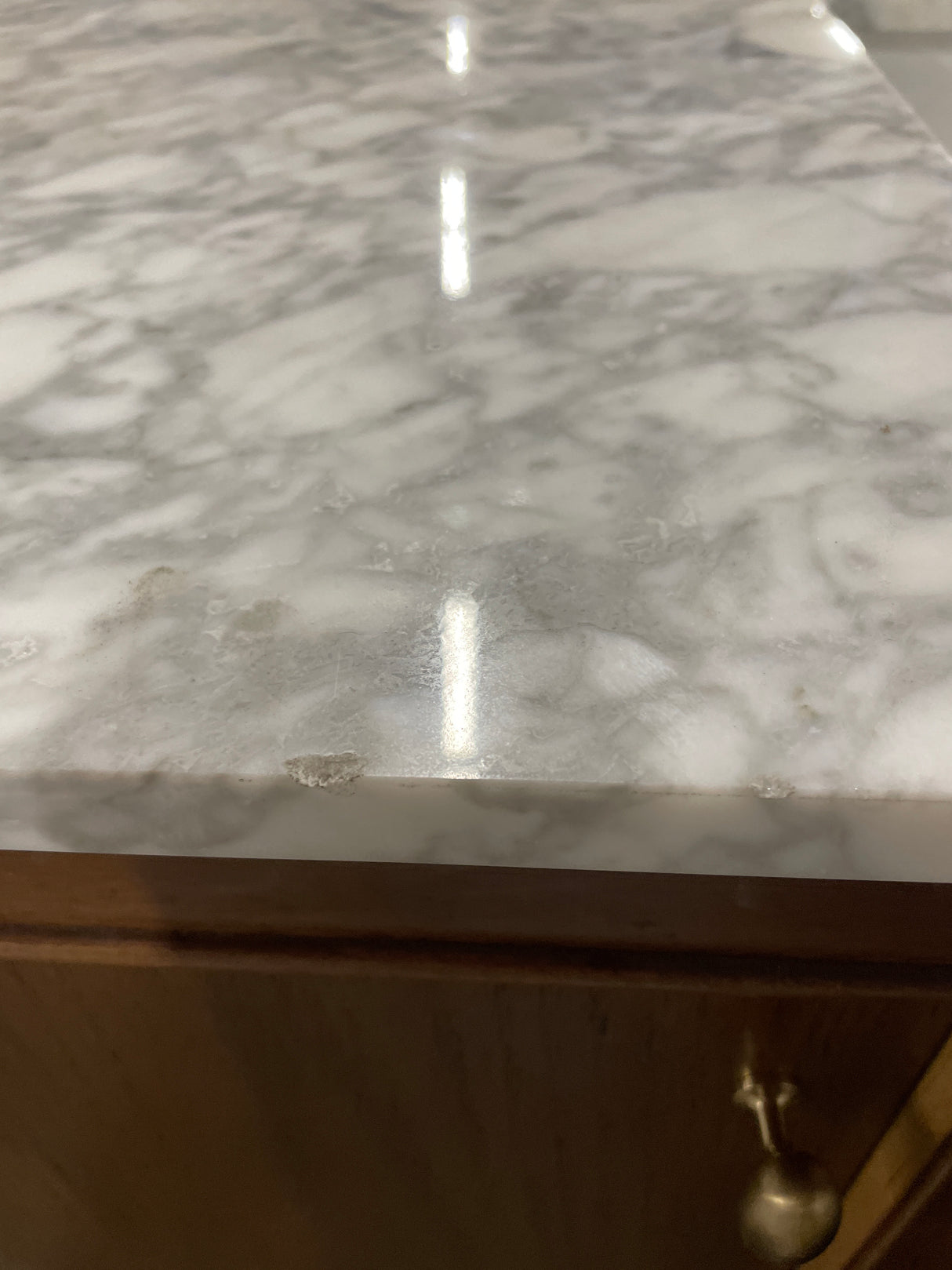 Collette 48 in W x 22 in D x 35 in H Single Sink Bath Vanity in Cinnamon Oak With White Carrara Marble Top