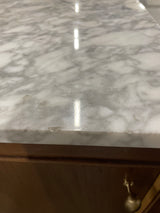 Collette 48 in W x 22 in D x 35 in H Single Sink Bath Vanity in Cinnamon Oak With White Carrara Marble Top