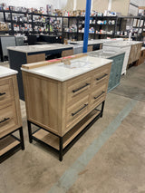 Corley 42 in. W x 19 in. D x 34.50 in. H Bath Vanity in Natural Oak with White Cultured Marble Top