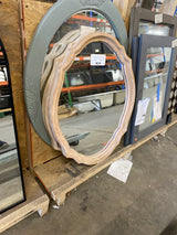 Medium French Country Oval Natural Wood Ornate Framed Mirror (24 in. W x 29 in. H)