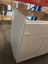 Westfield Feather White Assembled Sink Base Kitchen Cabinet (36 in. W x 23.75 in. D x 35 in. H)