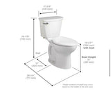Cadet PRO 2-Piece 1.6 GPF Single Flush Round Toilet with 12 in. Rough-in in White toilet seat