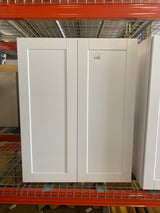 Shaker 33 in. W x 12 in. D x 42 in. H Assembled Wall Cabinet in Satin White