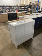 Moorside 36 in. W x 19 in. D x 34 in. H Single Sink Bath Vanity in Dove Gray with White Engineered Stone Top
