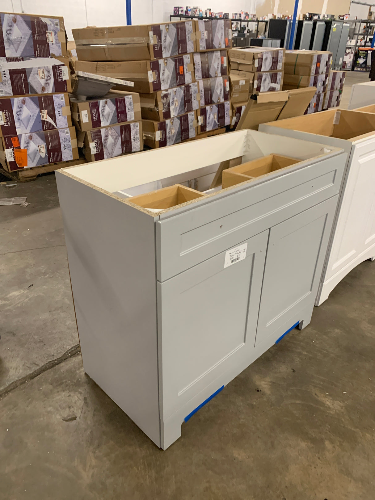 37 in. W x 19 in. D x 33 in. H Single Sink Freestanding Bath Vanity in Pearl Gray without Top