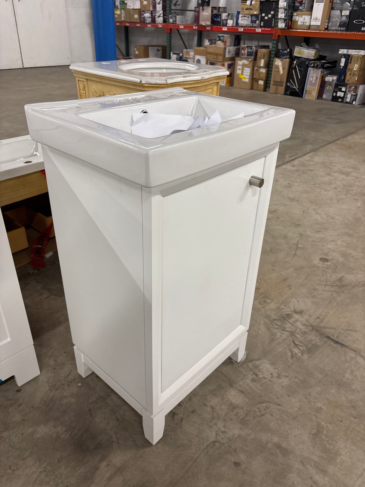 Norris 20 in. W x 16 in. D x 34 in. H Single Sink Bath Vanity in White with White Ceramic Top