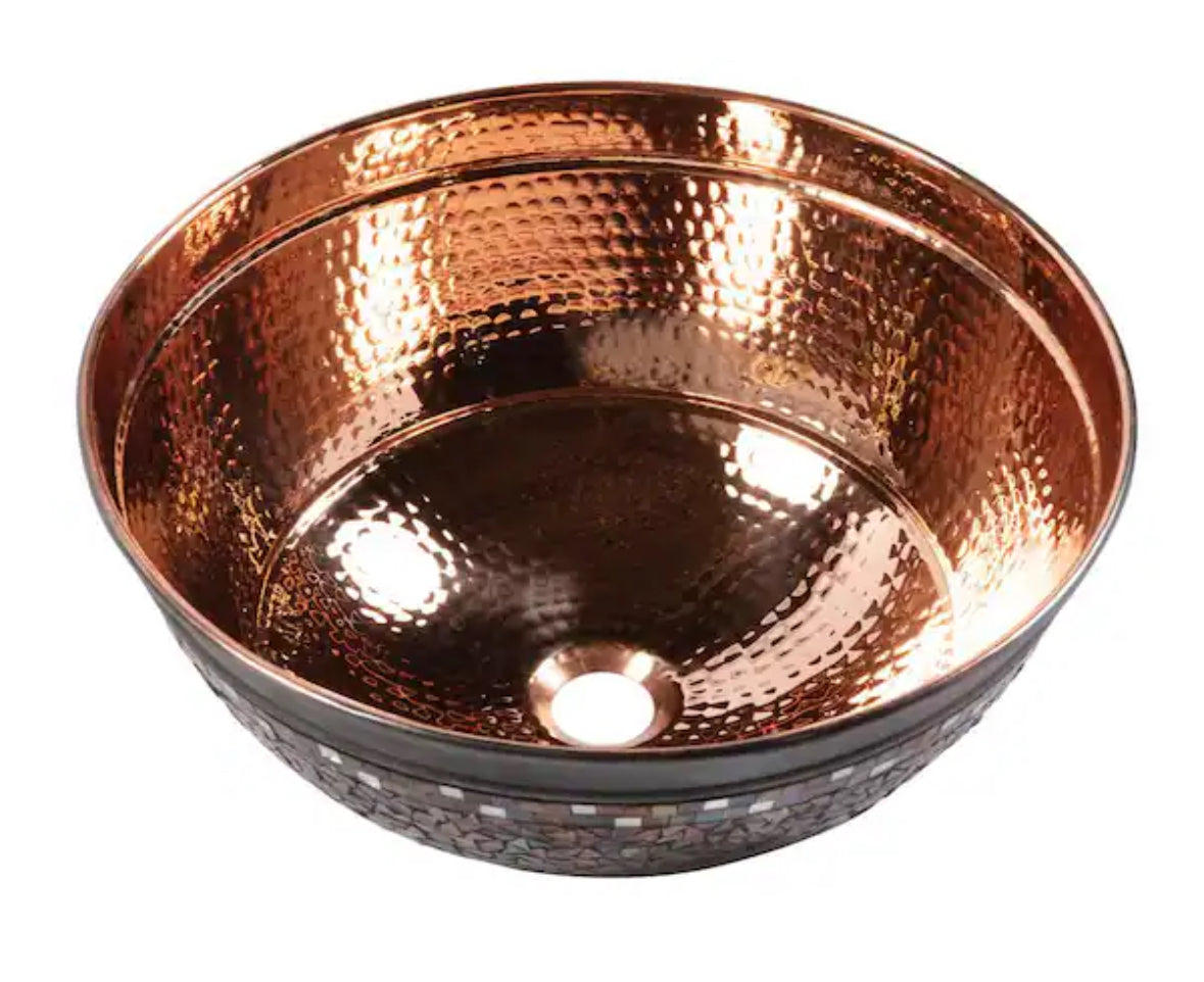 Shockley 14 Gauge 16 in. Copper Vessel Bath Sink in Naked Copper