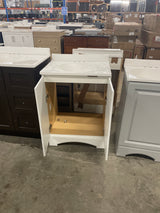 Everdean 25 in. W x 19 in. D x 34 in. H Single Sink Freestanding Bath Vanity in White with White Cultured Marble Top