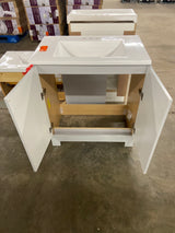 30 in. W x 19 in. D x 33 in. H Single Sink Freestanding Bath Vanity in Pearl Gray with White Cultured Marble Top