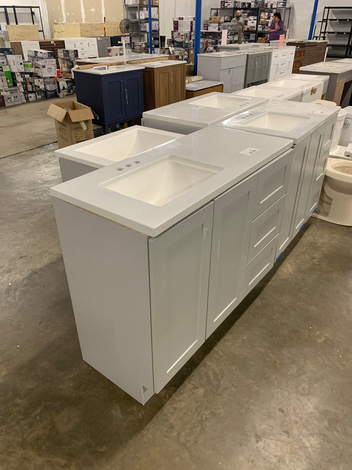 Bannister 42.5 in. W x 19 in. D x 35 in. H Single Sink Bath Vanity in Pearl Gray with White Cultured Marble Top